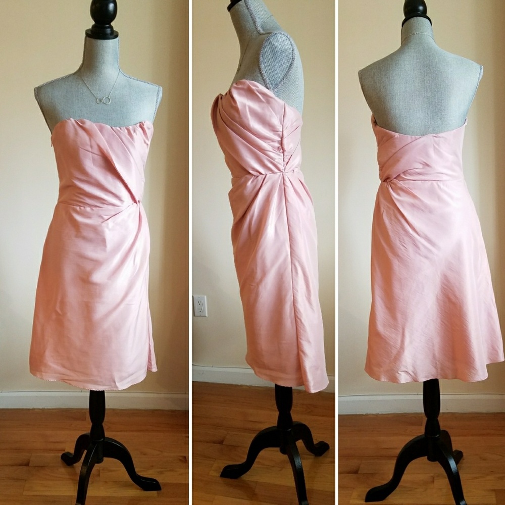 Powder pink ruched dress